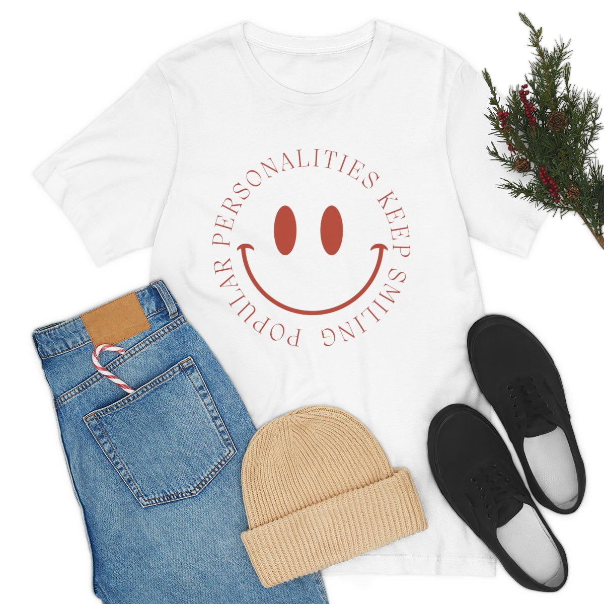 Keep Smiling Jersey Short Sleeve Tee