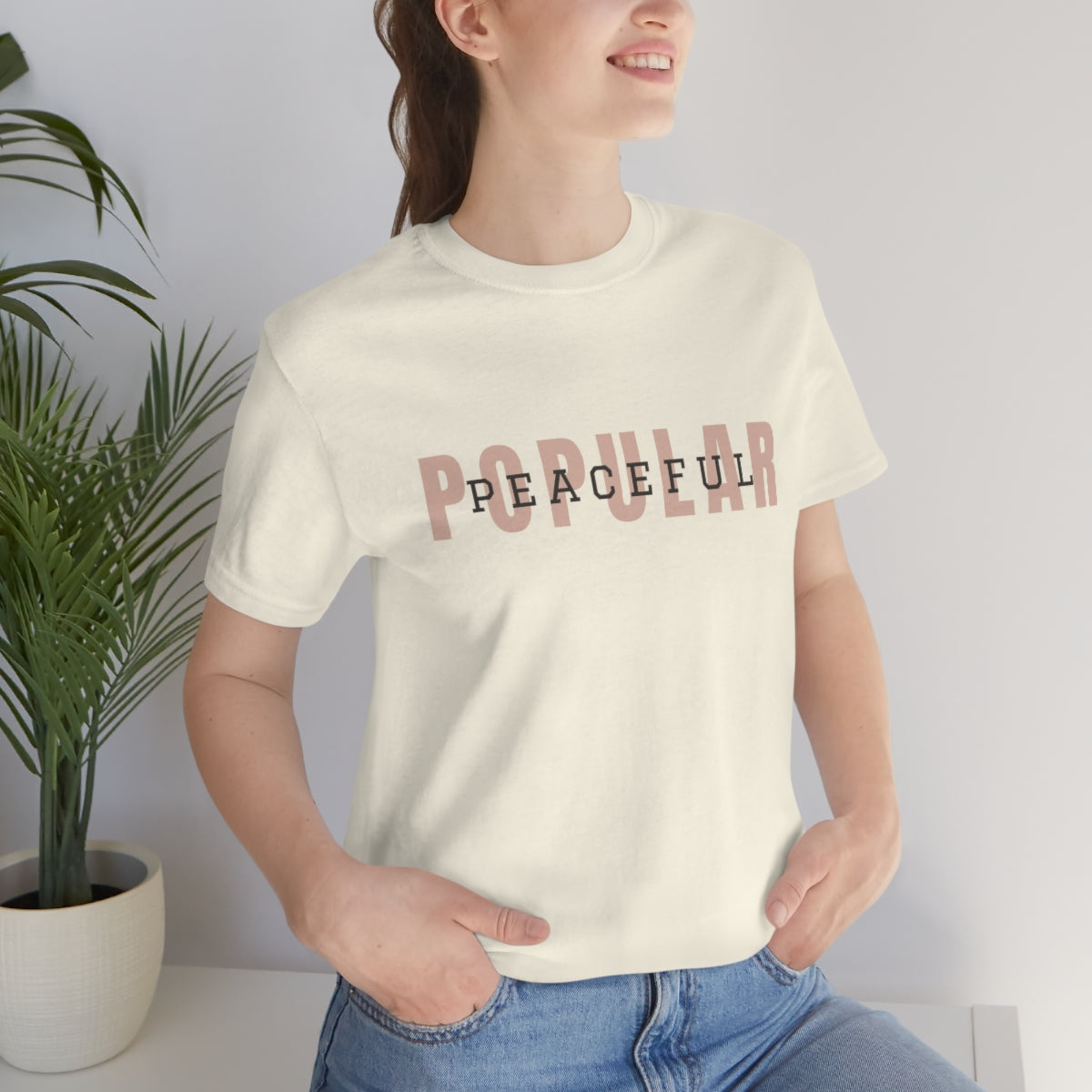 Popular/Peaceful Logo Jersey Short Sleeve Tee