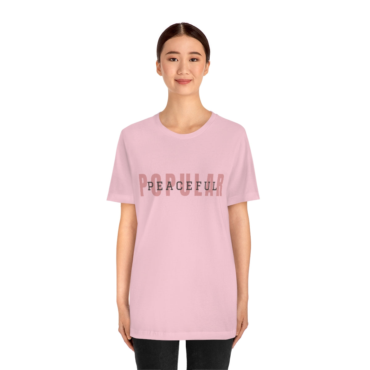 Popular/Peaceful Logo Jersey Short Sleeve Tee