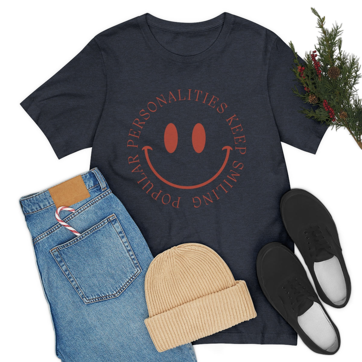 Keep Smiling Jersey Short Sleeve Tee
