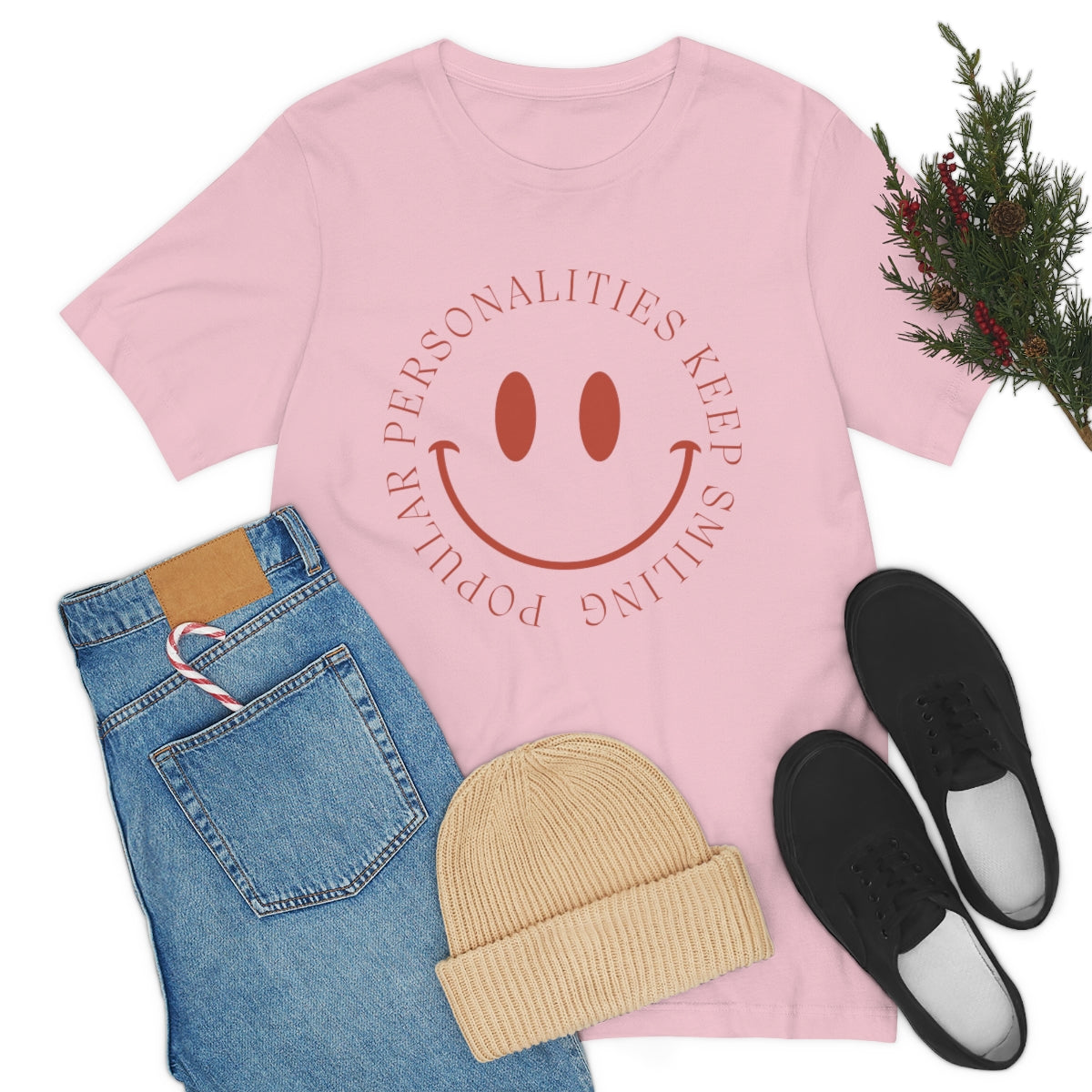 Keep Smiling Jersey Short Sleeve Tee
