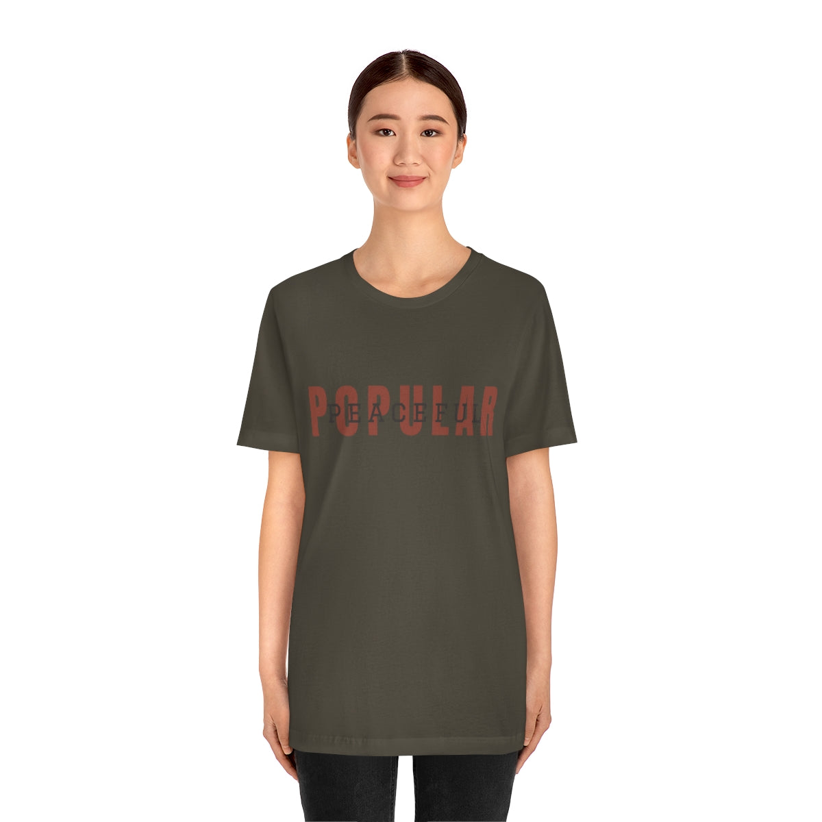 Popular/Peaceful Logo Jersey Short Sleeve Tee