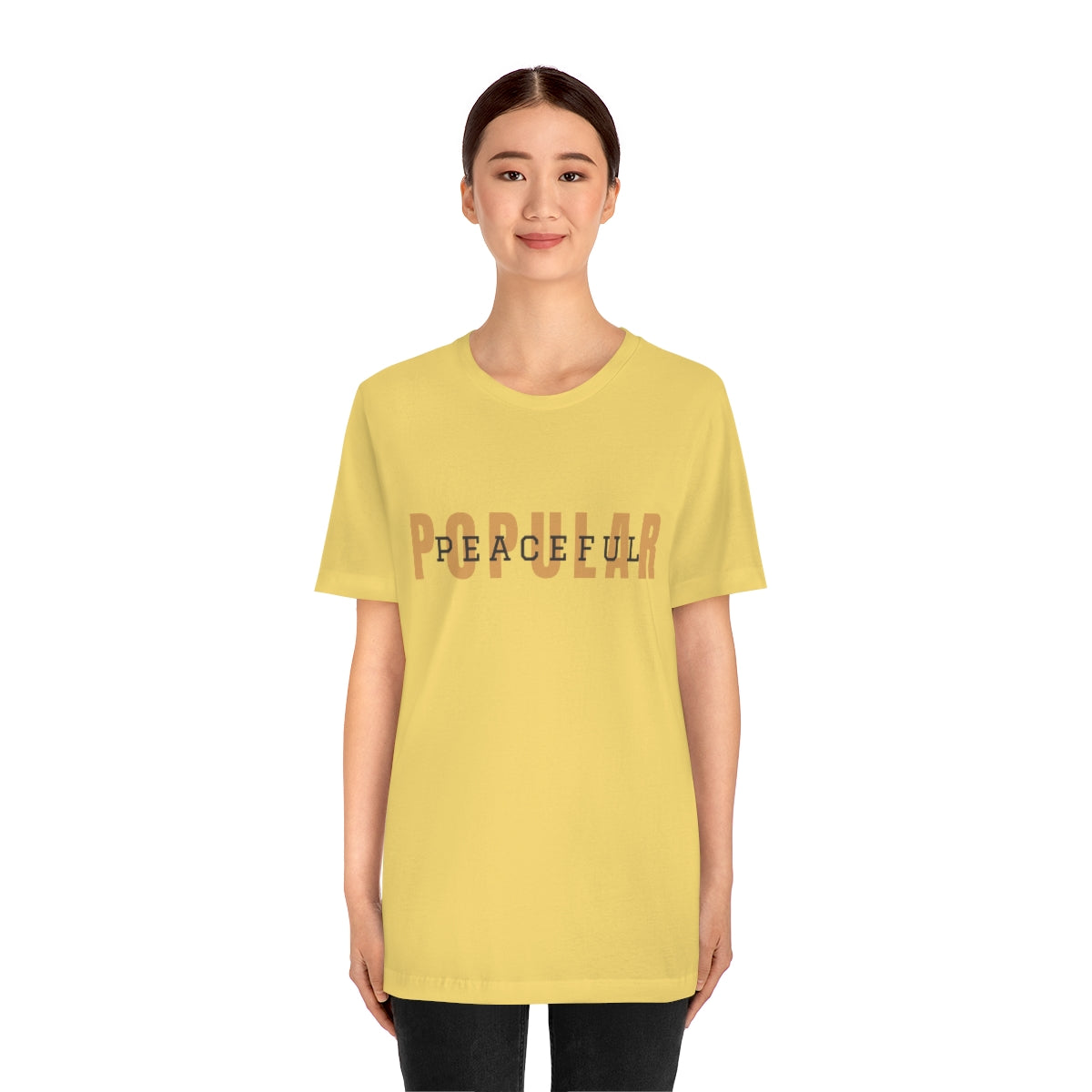 Popular/Peaceful Logo Jersey Short Sleeve Tee