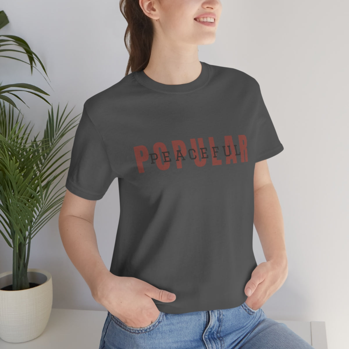 Popular/Peaceful Logo Jersey Short Sleeve Tee